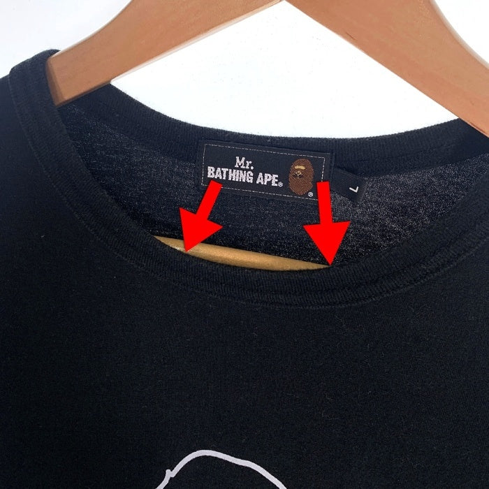 Mr.BATHING APE ミスターベイシングエイプ プリントTシャツ ブラック 007CSF801001X Size L 福生店