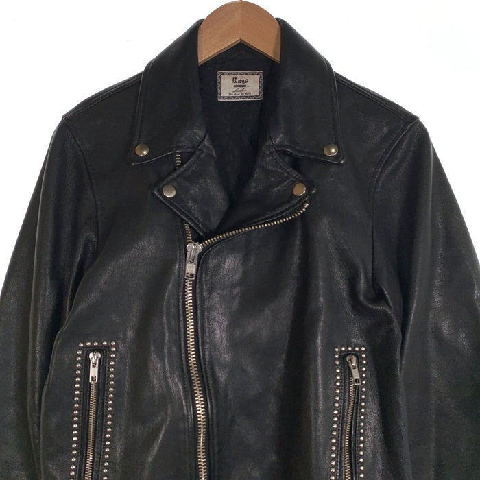 Rags McGREGOR ラグスマックレガー 16AW DOUBLE RIDERS STUDS LEATHER JACKET ダブルライダース スタッズ レザー ジャケット ゴートレザー 211146604 ブラック Size L 福生店