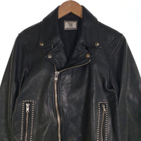 Rags McGREGOR ラグスマックレガー 16AW DOUBLE RIDERS STUDS LEATHER JACKET ダブルライダース スタッズ レザー ジャケット ゴートレザー 211146604 ブラック Size L 福生店