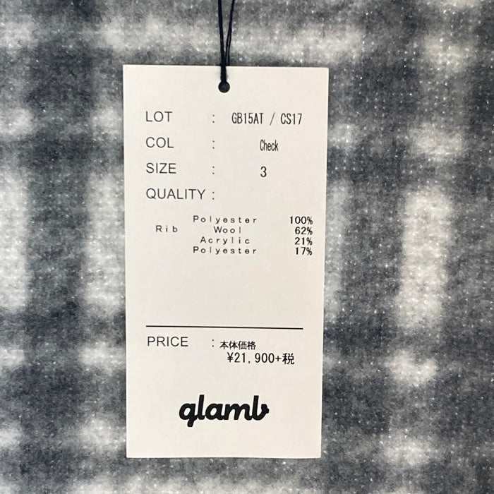 glamb グラム Freddie parka フレディーパーカー ジップアップ ニット チェック GB15AT/CS17 Size 3 瑞穂店