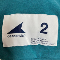 DESCENDANT ディセンダント ロゴ刺繍 裏起毛 タートルネックスウェットトレーナー グリーン size2 瑞穂店
