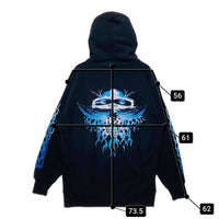 Hide&Seek ハイドアンドシーク 30th Hooded Sweat Shirt プルオーバースウェットパーカー ブラック ブルー HC-090425 Size L 瑞穂店