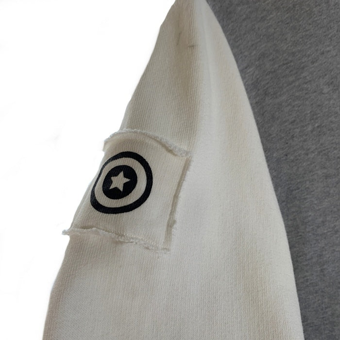 A BATHING APE ア ベイシング エイプ シャーク 半袖 フード付き バーシティージャケット スタジアムジャケット スタジャン グレー ホワイト Size XL 福生店