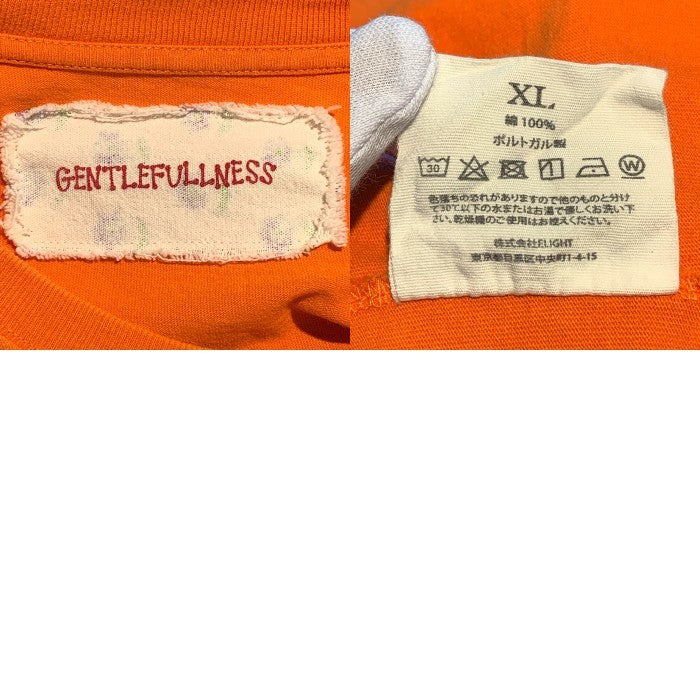 GENTLEFULLNESS ジェントルフルネス プリント ロングスリーブTシャツ オレンジ Size XL 福生店