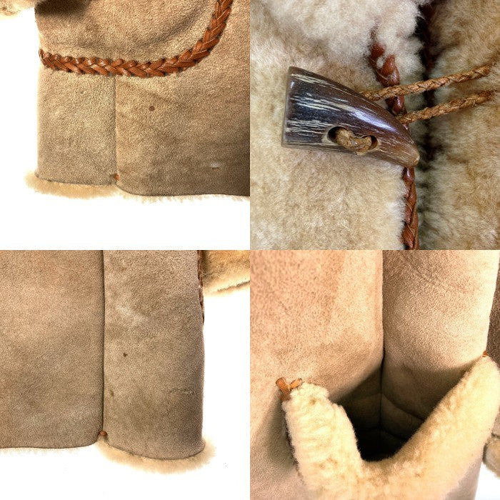 ARDNEY アードニー ムートンコート フリンジ ネイティブデザイン ベージュ size36 瑞穂店