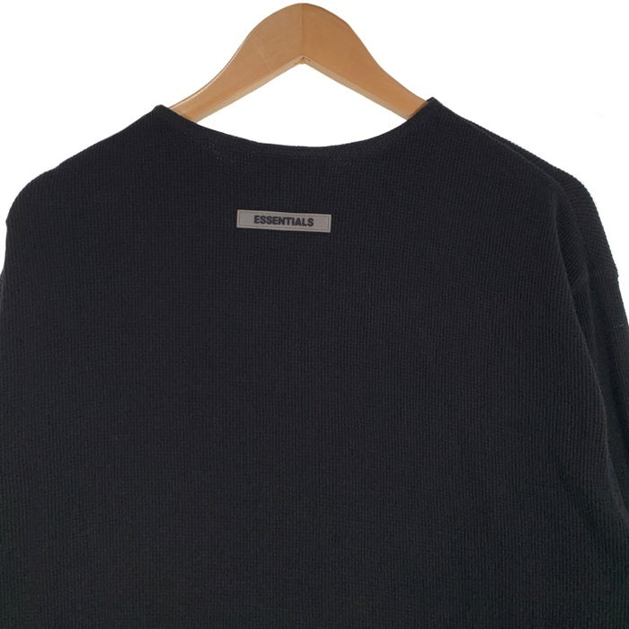 ESSENTIALS エッセンシャルズ ヘンリーネック サーマル ロングスリーブTシャツ ブラック オーバーサイズ Size S 福生店