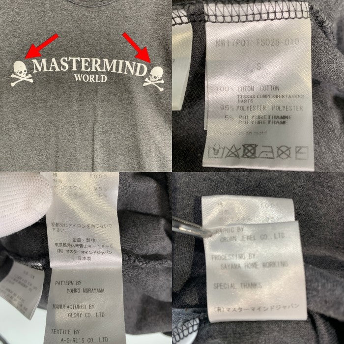 MASTERMIND WORLD マスターマインド ワールド プリントTシャツ チャコールグレー MW17P01-TS028-010 Size S 福生店