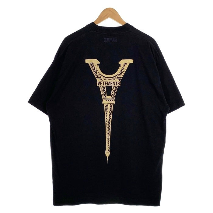 VETEMENTS ヴェトモン Eiffel Tower Logo T-Shirt エッフェル塔 ロゴプリント Tシャツ ブラック UA53TR250B Size S 福生店