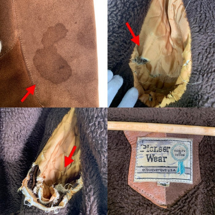 80’s Pioneer Wear パイオニアウェア ウエスタンヨーク スウェードレザージャケット ブラウン スナップボタン Size 36 福生店