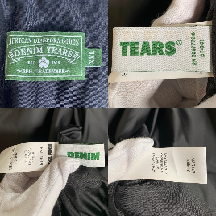 DENIM TEARS デニムティアーズ LAMB LEATHER JACKET ラムレザー ジャケット ブラック 2XL 福生店