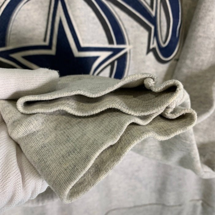 90's NFL ダラス・カウボーイズ プリント クルーネックスウェットトレーナー グレー LOGO7 USA製 Size XL 福生店