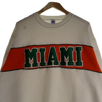 RUSSELL ATHLETIC ラッセルアスレチック MIAMI クルーネックスウェット ホワイト オレンジ グリーン USA製 Size XL 福生店