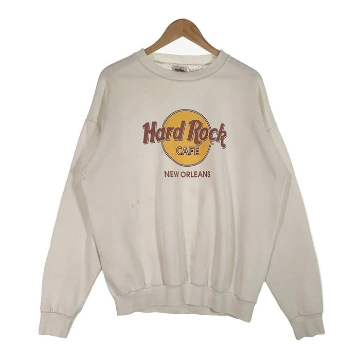 80-90's Hard Rock Cafe ハードロックカフェ プリント スウェットクルーネックトレーナー ホワイト Size XL 福生店