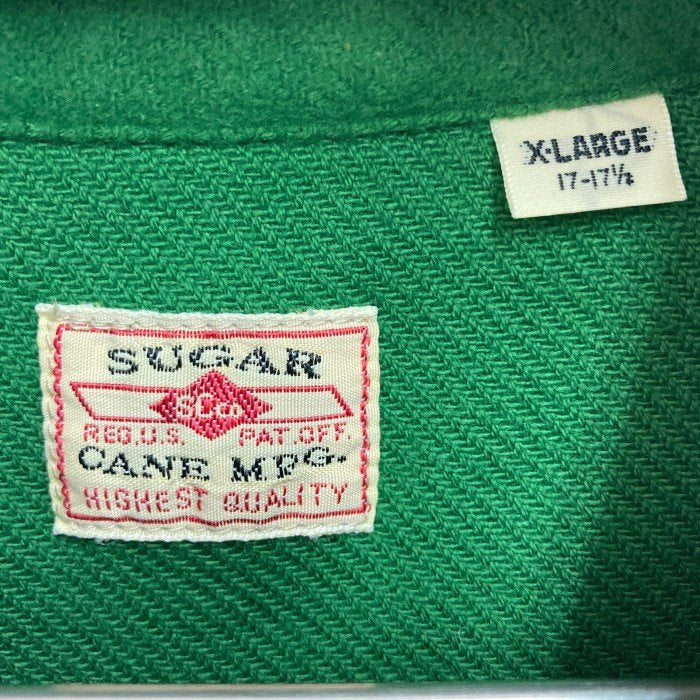 SUGAR CANE シュガーケーン ソリッドツイルワークシャツ フランネル グリーン SC27961 Size XL 瑞穂店