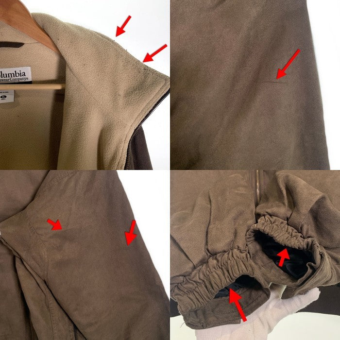Columbia コロンビア フェイクヌバック スタンドカラージップアップジャケット 内フリース ブラウン 206 PM5119 Size XL 福生店