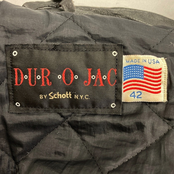 Schott ショット 557 DUROJAC レザー シングルライダースジャケット ブラック 逆ハの字 size42 瑞穂店