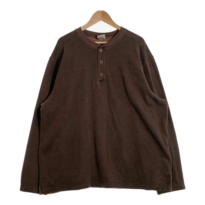 L.L.Bean エルエルビーン 鹿の子 ヘンリーネック ロングスリーブカットソー ブラウン Size XXL 福生店