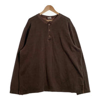 L.L.Bean エルエルビーン 鹿の子 ヘンリーネック ロングスリーブカットソー ブラウン Size XXL 福生店