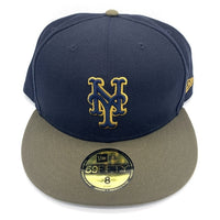 NEW ERA ニューエラ 59FIFTY Newyork Mets ニューヨークメッツ ベースボール キャップ ネイビー オリーブ Size 8 (63.5cm) 福生店
