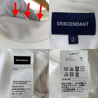 DESCENDANT ディセンダント モックネック ポケット ロングスリーブTシャツ ホワイト Size 2 福生店