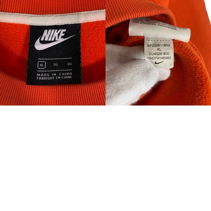 NIKE ナイキ AS M NSW SWOOSH CREW クルーネック スウェットトレーナー オレンジ CU4029-800 Size XL 福生店