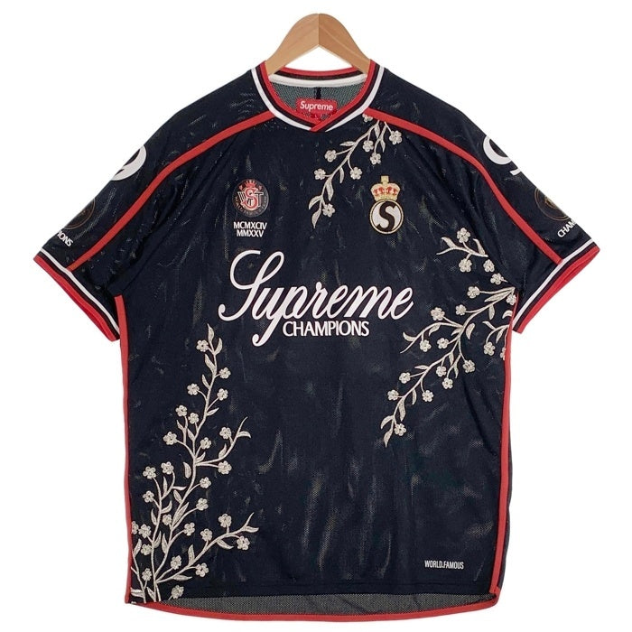 SUPREME シュプリーム 25AW Floral Soccer Jersey フローラル サッカー ジャージー ブラック レッド Size L 福生店