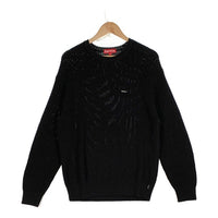 SUPREME シュプリーム 23AW Small Box Ribbed Sweater スモールボックス コットン セーター リブ クルーネック ブラック　Size M 福生店