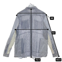 UNDERCOVERISM アンダーカバー パッチワーク ストライプ リネンシャツ ホワイト size3 瑞穂店