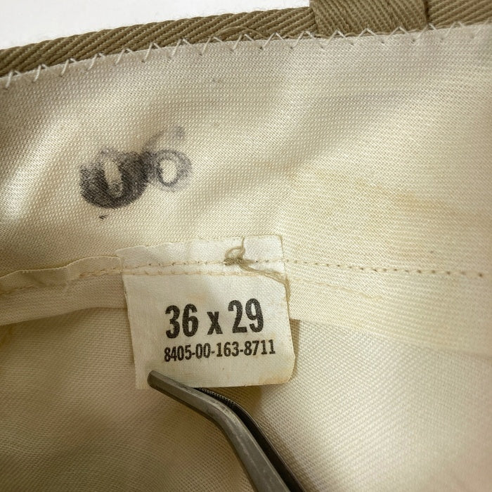 US ARMY アメリカ軍 60's~ アーミーチノ SCOVILLジップ 脇割り チノパンツ カーキ size36 瑞穂店
