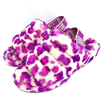 UGG アグ 1117153 Fluff Yeah Slide Leopard フラッフ イヤー スライド レオパード サンダル パープル size25cm 瑞穂店