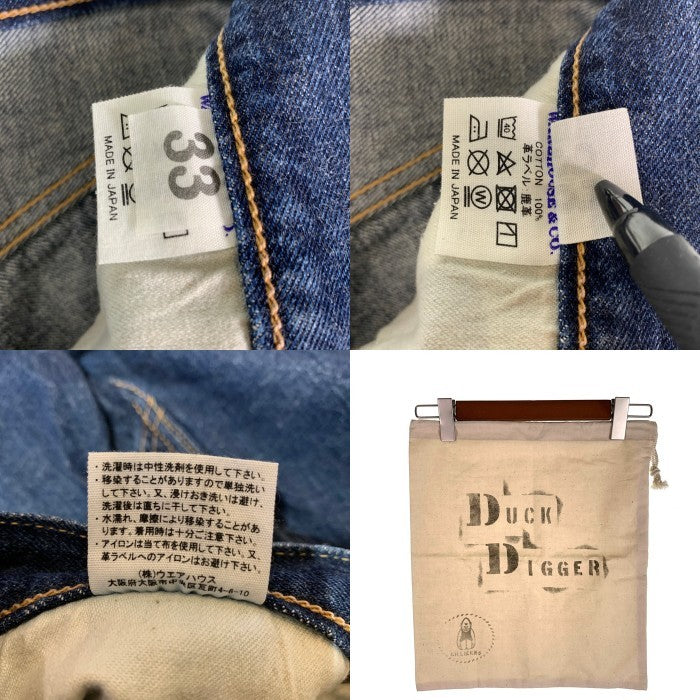WAREHOUSE ウエアハウス DUCK DIGGER ダックディガー デニムショートパンツ インディゴ ジッパーフライ DD-1550 Size 33 福生店