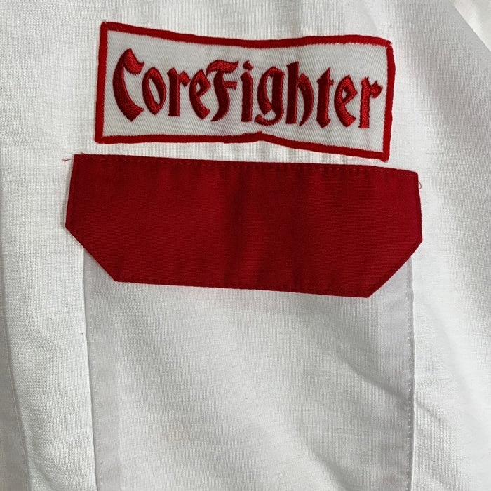 CORE FIGHTER コアファイター 2トーン 半袖ワークシャツ 刺繡 ホワイト レッド Size L 相当 福生店