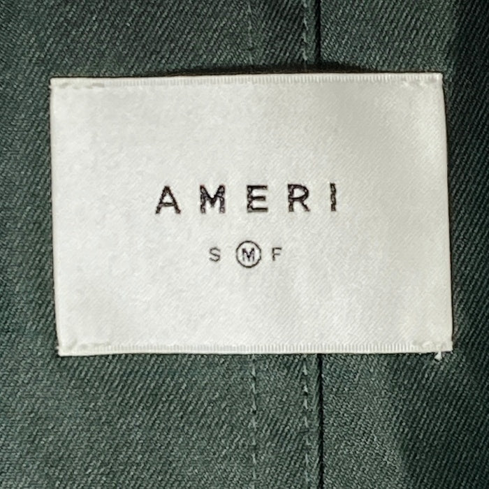AMERI アメリ 24SS  TRENCH MULTI WAY LONG VEST トレンチマルチウェイロングベスト 半袖コート グリーン ※ベスト欠品 01410740200 Size M 瑞穂店