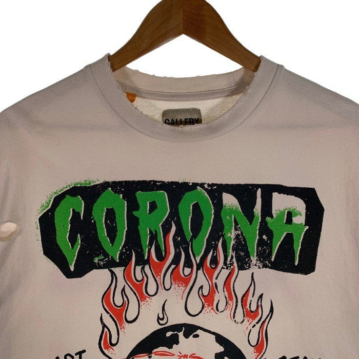 GALLERY DEPT. ギャラリーデプト ATK CORONA VIRUS WORLD TOUR プリントTシャツ ダメージ加工 ベージュ Size L 福生店