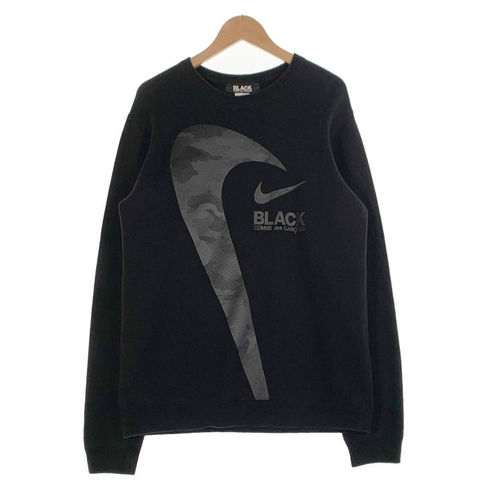 BLACK COMME des GARCONS ブラックコムデギャルソン 18AW NIKE ナイキ プリント クルーネックスウェットトレーナー ブラック Size L 福生店