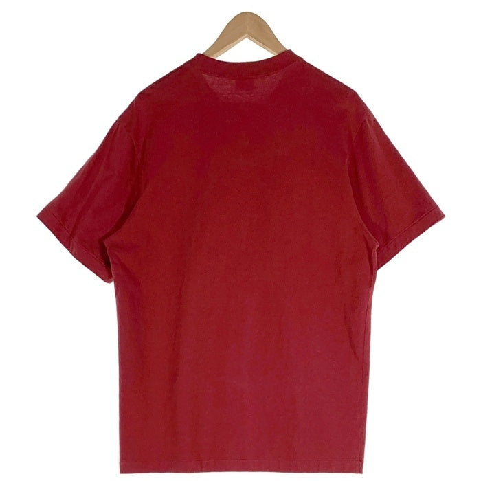 90's NIKE ナイキ スウッシュプリント 刺繡 Tシャツ 袖裾シングル 韓国流通 レッド やや厚手 Size 105 (XL相当) 福生店
