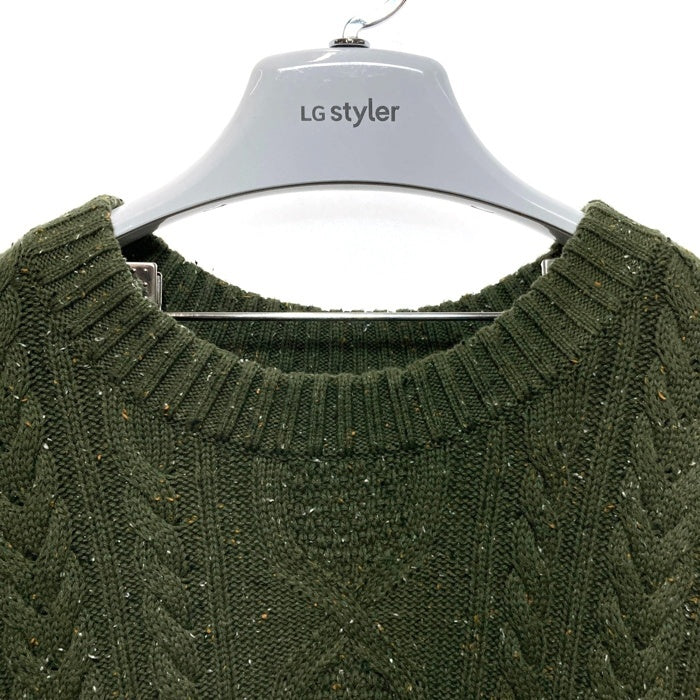 L.L.Bean エルエルビーン オーガニックコットン ケーブルニットセーター グリーン Size XXL-R 瑞穂店