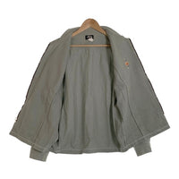 80's STUSSY ステューシー コットンツイル ジップアップジャケット ミントグリーン 刺繡ロゴ 黒タグ Size L 福生店