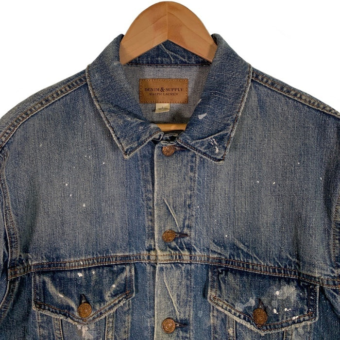 DENIM&SUPPLY RALPH LAUREN デニム&サプライ ラルフローレン デニムトラッカージャケット USED/ペンキ加工 インディゴ Size L 福生店