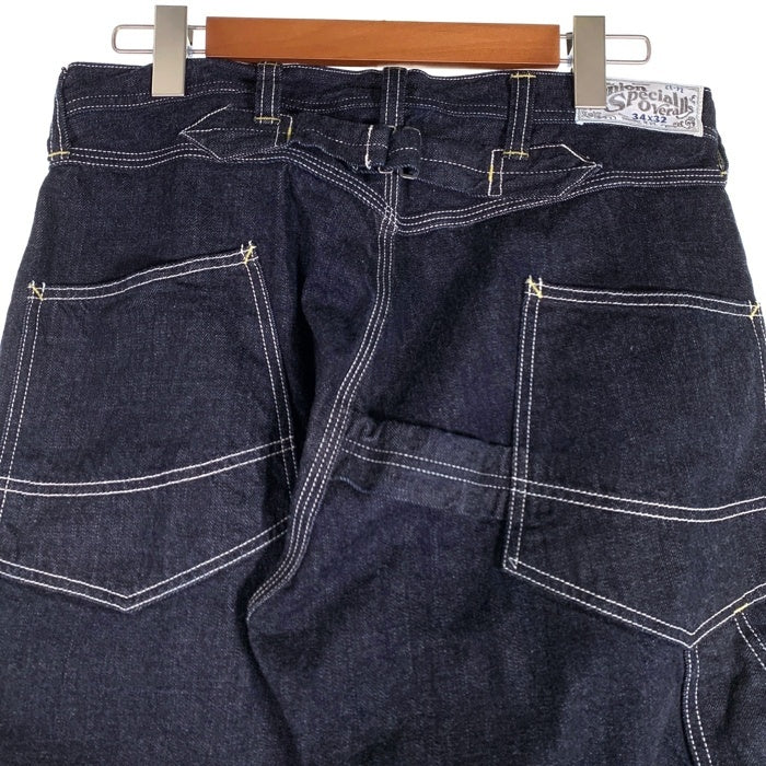 FREEWHEELERS フリーホイーラーズ UNION SPECIAL OVERALLS Derrickman デリックマン ダブルニーデニムワークパンツ インディゴ Size 34×32 福生店