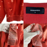 DSQUARED2 ディースクエアード ダメージ加工 クルーネック スウェット ピンク S74GU0677 Size M 福生店