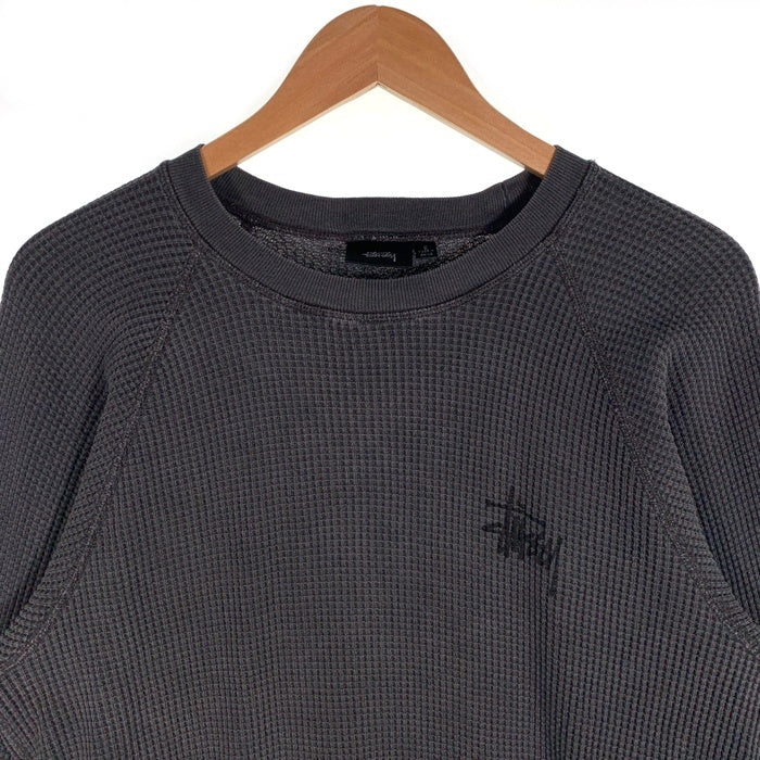 STUSSY ステューシー 24AW Raglan Thermal Basic Stock サーマル ロンT ロングスリーブ 長袖 Tシャツ チャコール Size S 福生店
