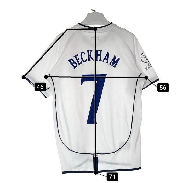 UMBRO アンブロ 2002 W杯ワールドカップ イングランド代表 デイビッドベッカム BECKHAM ユニフォーム ホワイト sizeM 瑞穂店