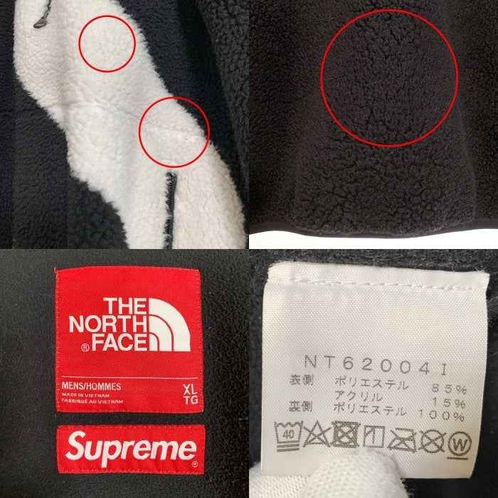 SUPREME シュプリーム 20AW THE NORTH FACE ノースフェイス Logo Hooded Fleece Jacket ロゴフーデッドフリースジャケット Sロゴ ブラック NT62004I Size XL 福生店