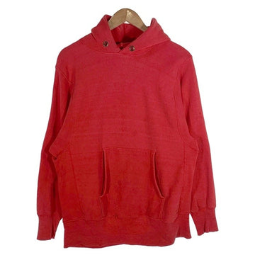 70-80's Champion チャンピオン リバースウィーブ プルオーバースウェットパーカー 目無し レッド USA製 単色タグ Size M 福生店