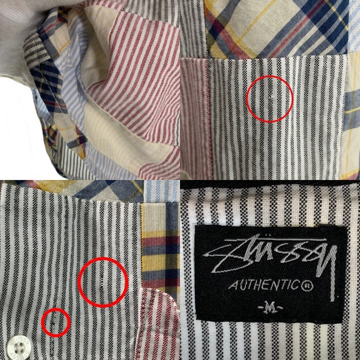00's STUSSY ステューシー 半袖 ボタンダウンシャツ マルチカラー Size M 福生店