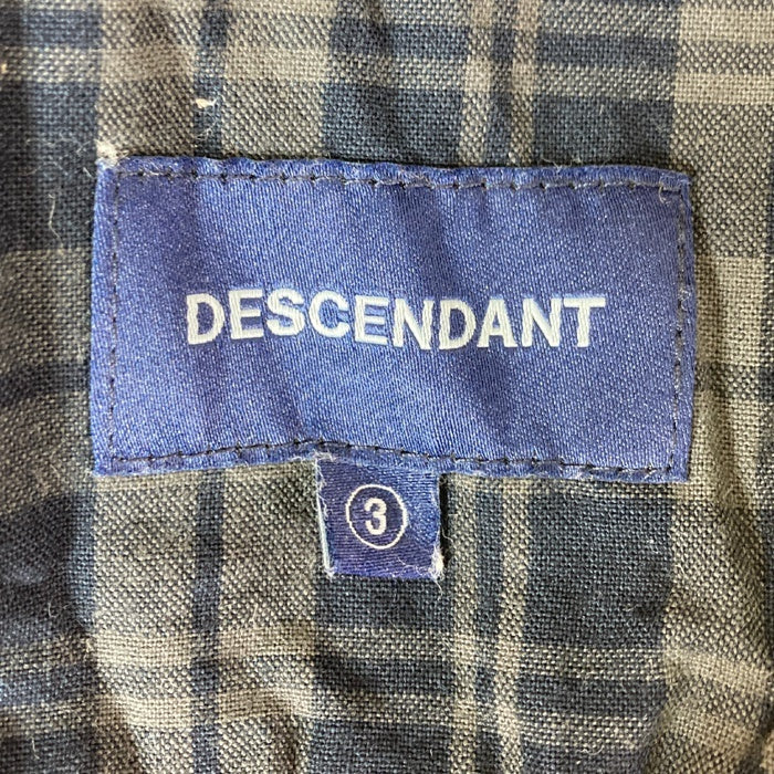 DESCENDANT ディセンダント チェック イージーハーフパンツ ゴムウエスト ロゴ刺繡 ネイビー size3 瑞穂店