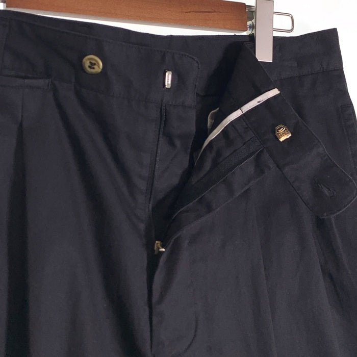 HUGO BOSS ヒューゴボス 2タック コットントラウザーパンツ ブラック イタリア製 Size ｗ90cm 福生店