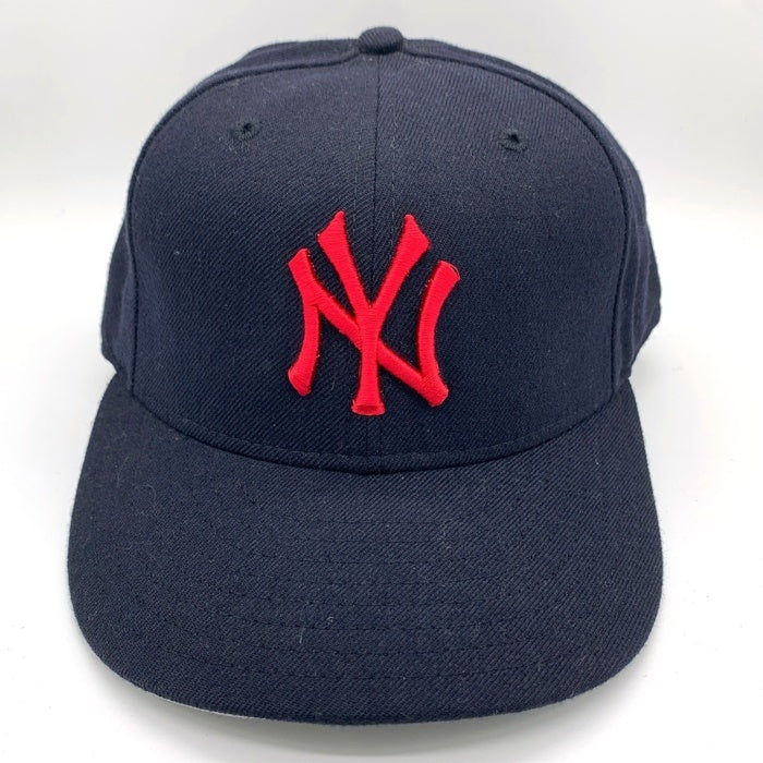 90's New Era ニューエラ 59FIFTY MLB ニューヨーク・ヤンキース ウールベースボールキャップ ネイビー 赤刺繡 USA製 Size 7 1/4(57.7cm) 福生店