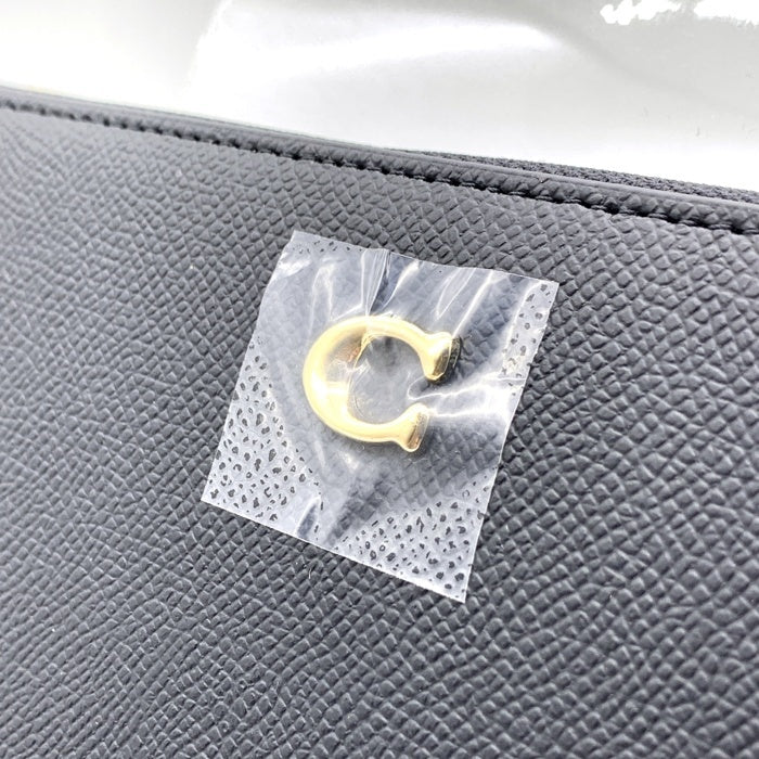COACH コーチ C7184 ラウンドファスナーレザーウォレット 長財布 ブラック ストラップ 福生店